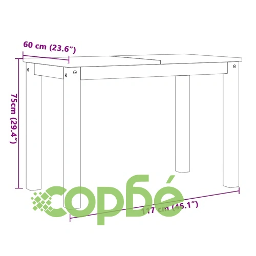 Трапезен комплект от 5 части Panama, сив бор масив ➤ топ цена ➤ sorbe.bg