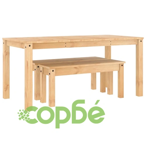 Трапезен комплект от 3 части Panama, бор масив ➤ топ цена ➤ sorbe.bg