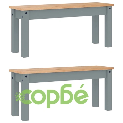 Трапезен комплект от 3 части Panama, сив бор масив ➤ топ цена ➤ sorbe.bg