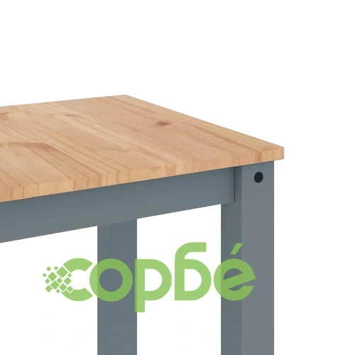 Трапезен комплект от 3 части Panama, сив бор масив ➤ топ цена ➤ sorbe.bg