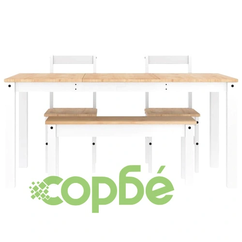 Трапезен комплект от 4 части Panama, Бяла бор масив ➤ топ цена ➤ sorbe.bg