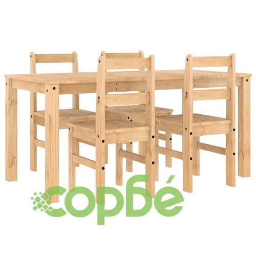 Трапезен комплект от 5 части Panama, бор масив ➤ топ цена ➤ sorbe.bg