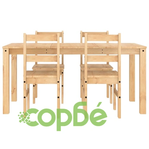 Трапезен комплект от 5 части Panama, бор масив ➤ топ цена ➤ sorbe.bg