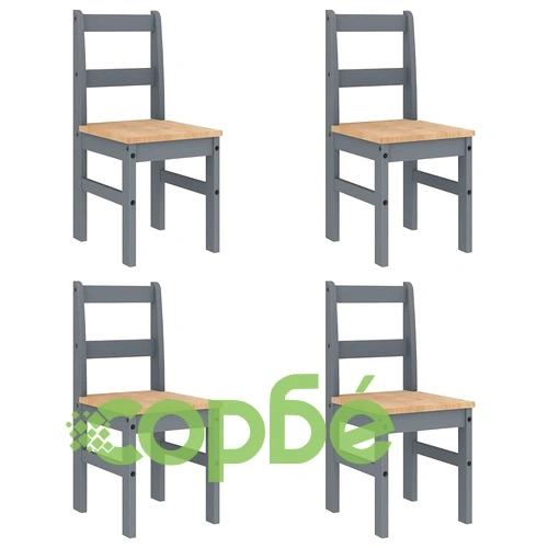 Трапезен комплект от 5 части Panama, сив бор масив ➤ топ цена ➤ sorbe.bg