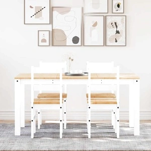 Трапезен комплект от 5 части Panama, Бяла бор масив