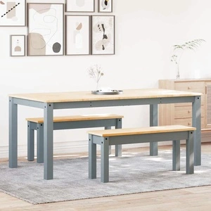 Трапезен комплект от 3 части Panama, сив бор масив