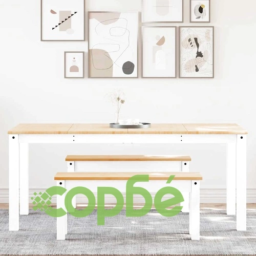 Трапезен комплект от 3 части Panama, Бяла бор масив ➤ топ цена ➤ sorbe.bg