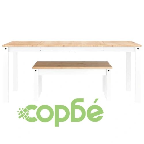 Трапезен комплект от 3 части Panama, Бяла бор масив ➤ топ цена ➤ sorbe.bg