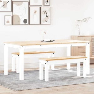 Трапезен комплект от 3 части Panama, Бяла бор масив