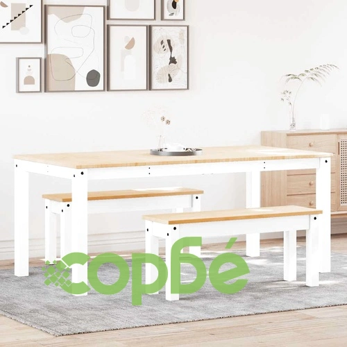 Трапезен комплект от 3 части Panama, Бяла бор масив ➤ топ цена ➤ sorbe.bg