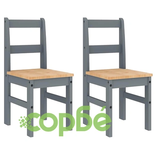 Трапезен комплект от 4 части Panama, сив бор масив ➤ топ цена ➤ sorbe.bg