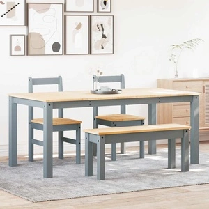 Трапезен комплект от 4 части Panama, сив бор масив