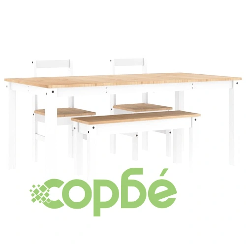 Трапезен комплект от 4 части Panama, Бяла бор масив ➤ топ цена ➤ sorbe.bg