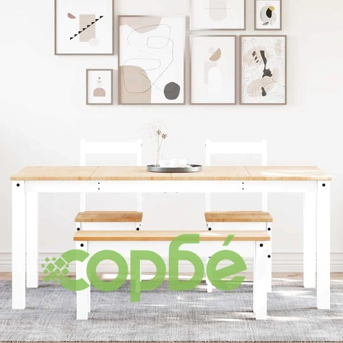 Трапезен комплект от 4 части Panama, Бяла бор масив ➤ топ цена ➤ sorbe.bg