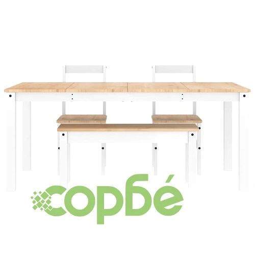 Трапезен комплект от 4 части Panama, Бяла бор масив ➤ топ цена ➤ sorbe.bg