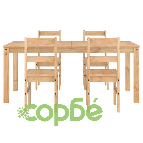 Трапезен комплект от 5 части Panama, бор масив ➤ топ цена ➤ sorbe.bg