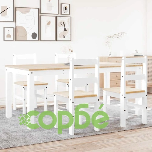 Трапезен комплект от 5 части Panama, Бяла бор масив ➤ топ цена ➤ sorbe.bg