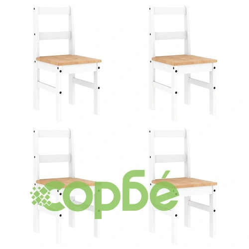 Трапезен комплект от 5 части Panama, Бяла бор масив ➤ топ цена ➤ sorbe.bg