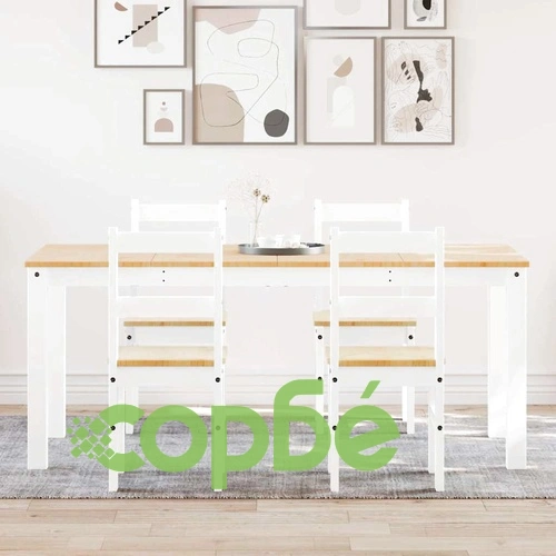 Трапезен комплект от 5 части Panama, Бяла бор масив ➤ топ цена ➤ sorbe.bg