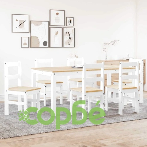 Трапезен комплект от 7 части Panama, Бяла бор масив ➤ топ цена ➤ sorbe.bg