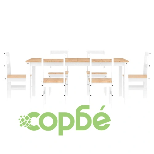 Трапезен комплект от 7 части Panama, Бяла бор масив ➤ топ цена ➤ sorbe.bg