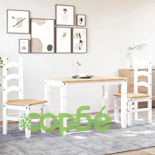 Трапезен комплект от 3 части Panama, Бяла бор масив ➤ топ цена ➤ sorbe.bg