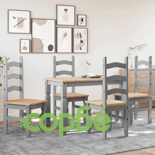 Трапезен комплект от 5 части Panama, сив бор масив ➤ топ цена ➤ sorbe.bg