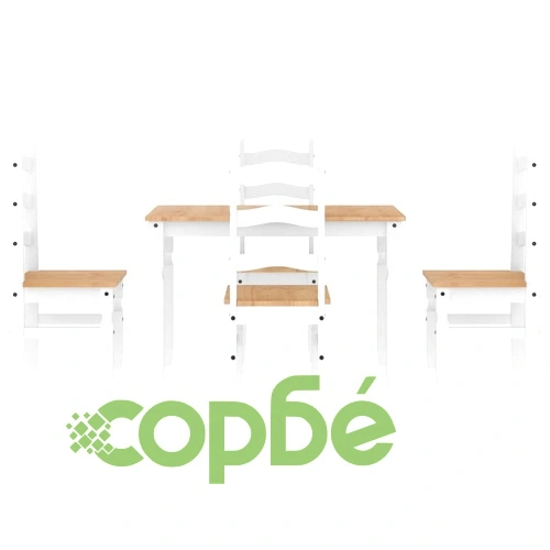 Трапезен комплект от 5 части Panama, Бяла бор масив ➤ топ цена ➤ sorbe.bg