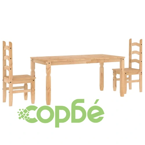 Трапезен комплект от 3 части Panama, бор масив ➤ топ цена ➤ sorbe.bg