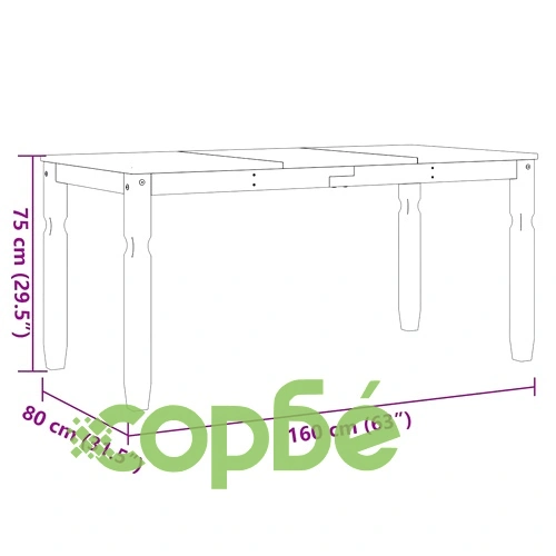 Трапезен комплект от 3 части Panama, бор масив ➤ топ цена ➤ sorbe.bg