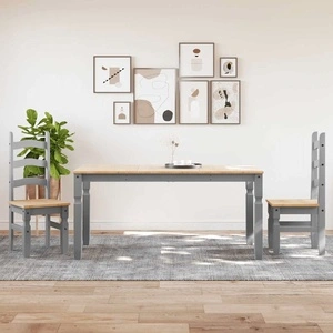 Трапезен комплект от 3 части Panama, сив бор масив