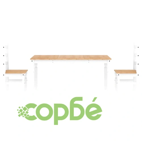 Трапезен комплект от 3 части Panama, Бяла бор масив ➤ топ цена ➤ sorbe.bg