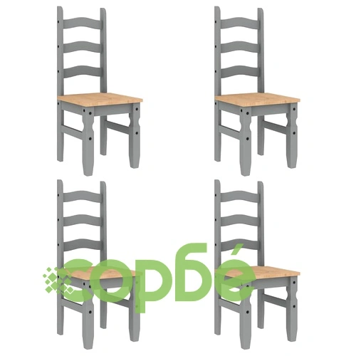 Трапезен комплект от 5 части Panama, сив бор масив ➤ топ цена ➤ sorbe.bg