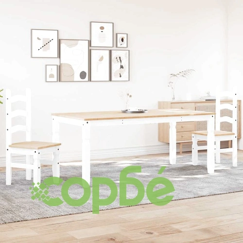 Трапезен комплект от 3 части Panama, Бяла бор масив ➤ топ цена ➤ sorbe.bg