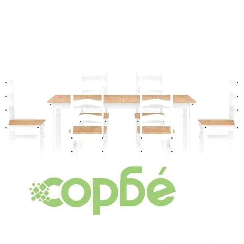 Трапезен комплект от 7 части Panama, Бяла бор масив ➤ топ цена ➤ sorbe.bg