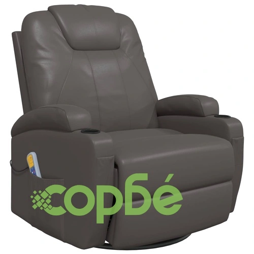 Масажен стол с люлееща функция, антрацит, изкуствена кожа ➤ топ цена ➤ sorbe.bg