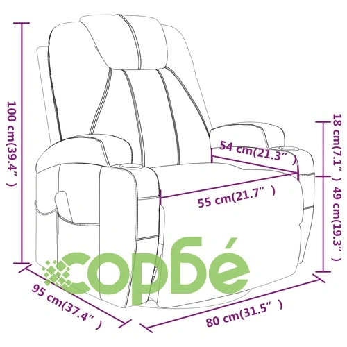 Масажен стол с люлееща функция, антрацит, изкуствена кожа ➤ топ цена ➤ sorbe.bg