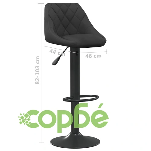 Бар табуретки, 2 бр, черни, кадифе ➤ топ цена ➤ sorbe.bg