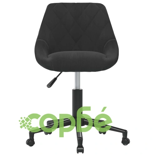 Въртящи трапезни столове, 2 бр, черни, кадифе ➤ топ цена ➤ sorbe.bg