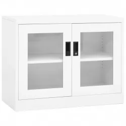 Офис шкаф, бял, 90x40x70 см, стомана