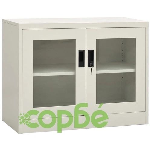 Офис шкаф, светлосив, 90x40x70 см, стомана на топ цена от sorbe.bg Офис шкаф, светлосив, 90x40x70 см, стомана ➤ топ цена ➤ sorbe.bg
