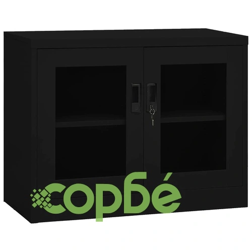 Офис шкаф, черен, 90x40x70 см, стомана на топ цена от sorbe.bg Офис шкаф, черен, 90x40x70 см, стомана ➤ топ цена ➤ sorbe.bg