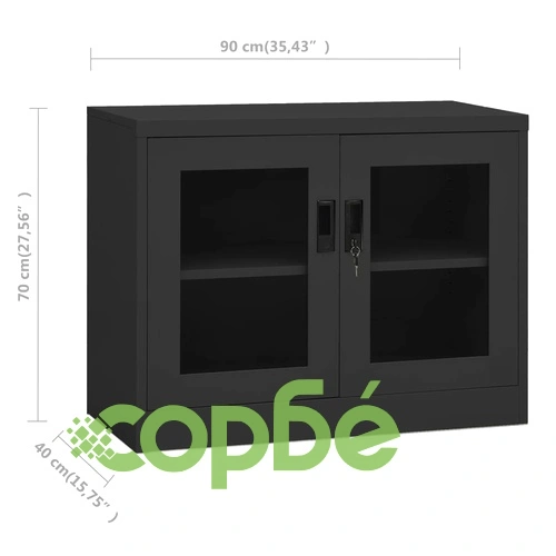 Офис шкаф, антрацит, 90x40x70 см, стомана на топ цена от sorbe.bg Офис шкаф, антрацит, 90x40x70 см, стомана ➤ топ цена ➤ sorbe.bg