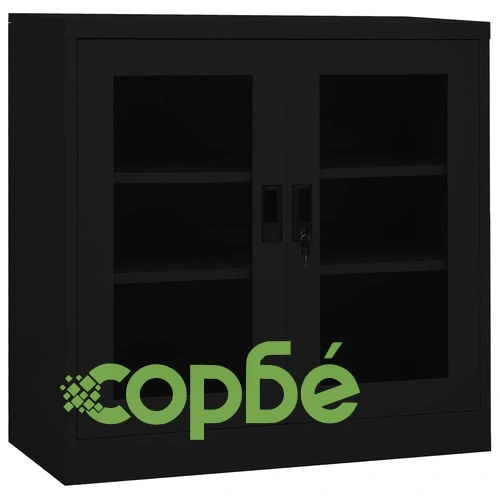 Офис шкаф, черен, 90x40x90 см, стомана на топ цена от sorbe.bg Офис шкаф, черен, 90x40x90 см, стомана ➤ топ цена ➤ sorbe.bg