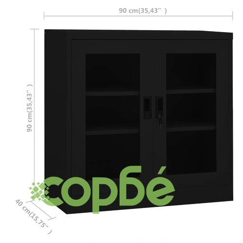 Офис шкаф, черен, 90x40x90 см, стомана на топ цена от sorbe.bg Офис шкаф, черен, 90x40x90 см, стомана ➤ топ цена ➤ sorbe.bg