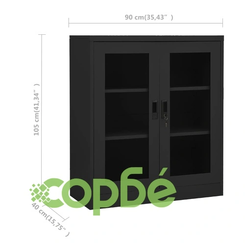Офис шкаф, антрацит, 90x40x105 см, стомана на топ цена от sorbe.bg Офис шкаф, антрацит, 90x40x105 см, стомана ➤ топ цена ➤ sorbe.bg