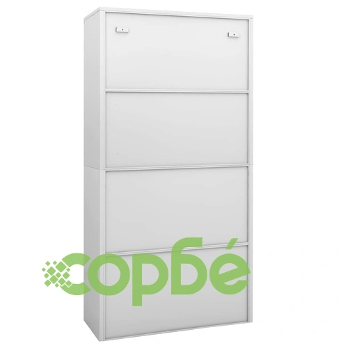 Офис шкаф, светлосив, 90x40x180 см, стомана и закалено стъкло на топ цена от sorbe.bg Офис шкаф, светлосив, 90x40x180 см, стомана и закалено стъкло ➤ топ цена ➤ sorbe.bg