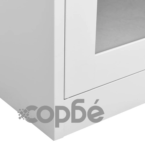 Офис шкаф, светлосив, 90x40x180 см, стомана и закалено стъкло на топ цена от sorbe.bg Офис шкаф, светлосив, 90x40x180 см, стомана и закалено стъкло ➤ топ цена ➤ sorbe.bg
