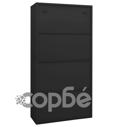 Офис шкаф, антрацит, 90x40x180 см, стомана и закалено стъкло на топ цена от sorbe.bg Офис шкаф, антрацит, 90x40x180 см, стомана и закалено стъкло ➤ топ цена ➤ sorbe.bg