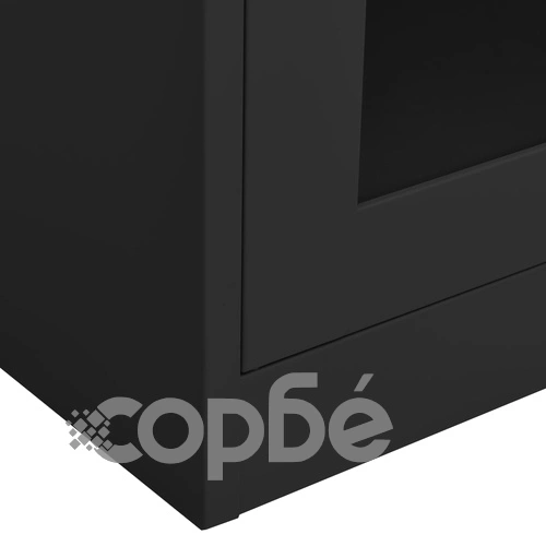 Офис шкаф, антрацит, 90x40x180 см, стомана и закалено стъкло на топ цена от sorbe.bg Офис шкаф, антрацит, 90x40x180 см, стомана и закалено стъкло ➤ топ цена ➤ sorbe.bg